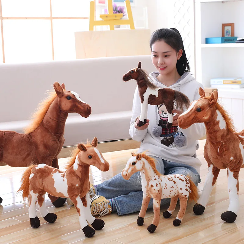 Simulation Horse Toys Lifelike Horse Animal Plush Stuffed Toy sweat horse doll birthday gift girl