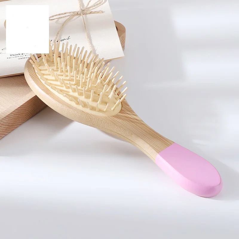 Wholesale Massage Natural bamboo  hair brush Oval Hair detangling hair Brush