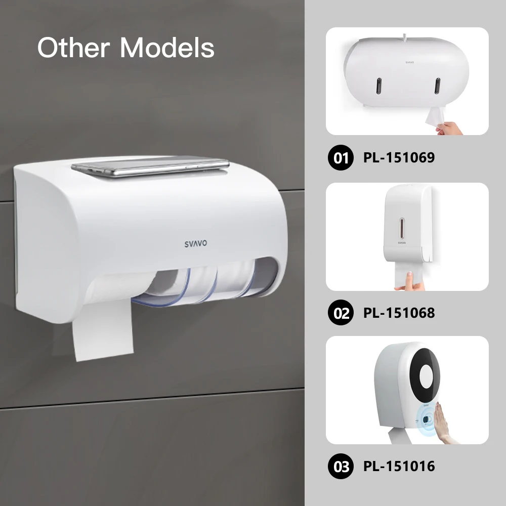 bathroom toilet dispensador de papel No punching Large capacity Wall mounted tissue box holders Dual Roll paper towel dispenser