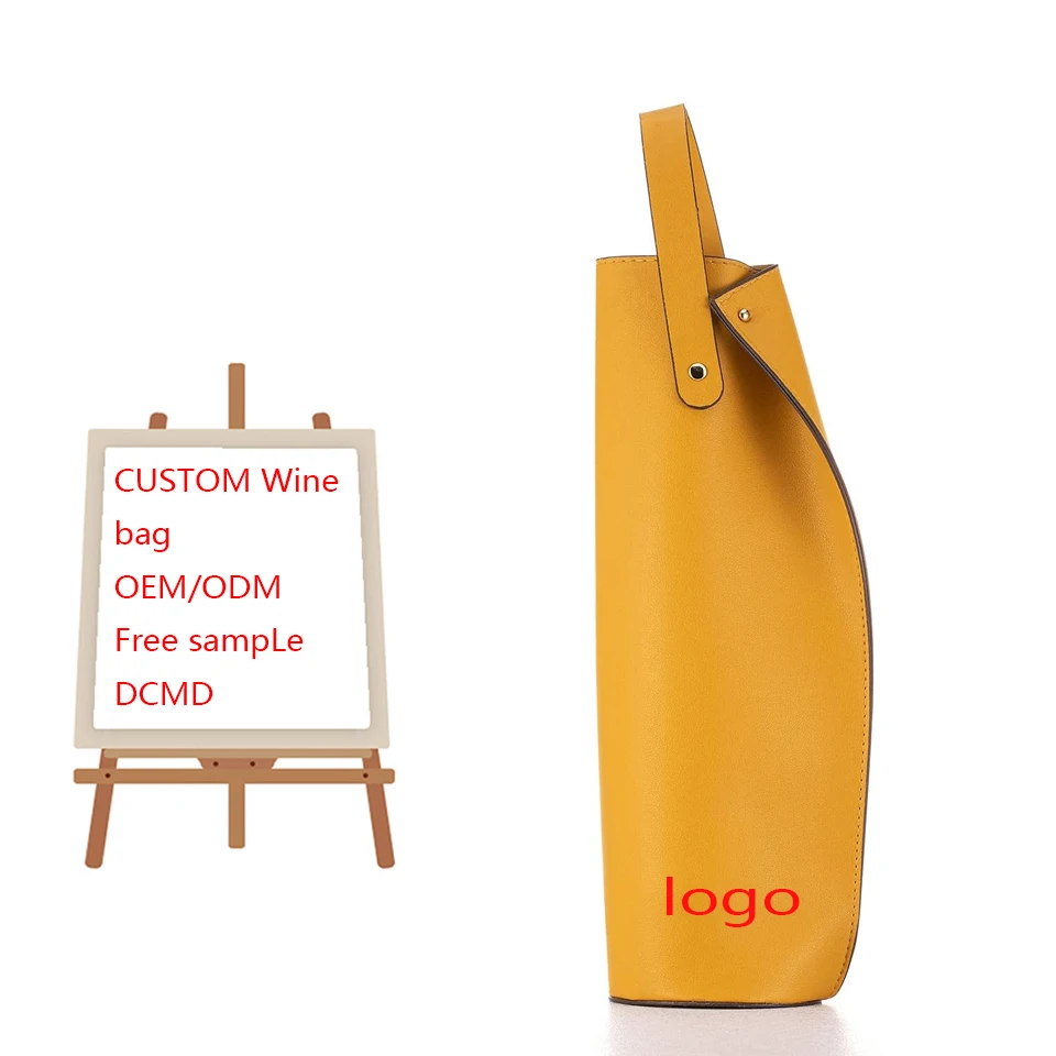 Beer Wine Bottles Carrier Bag Christmas Tote Wine Gift Bag Luxury OEM Custom Logo Travel Reusable PU Leather Customized 2-3 Days