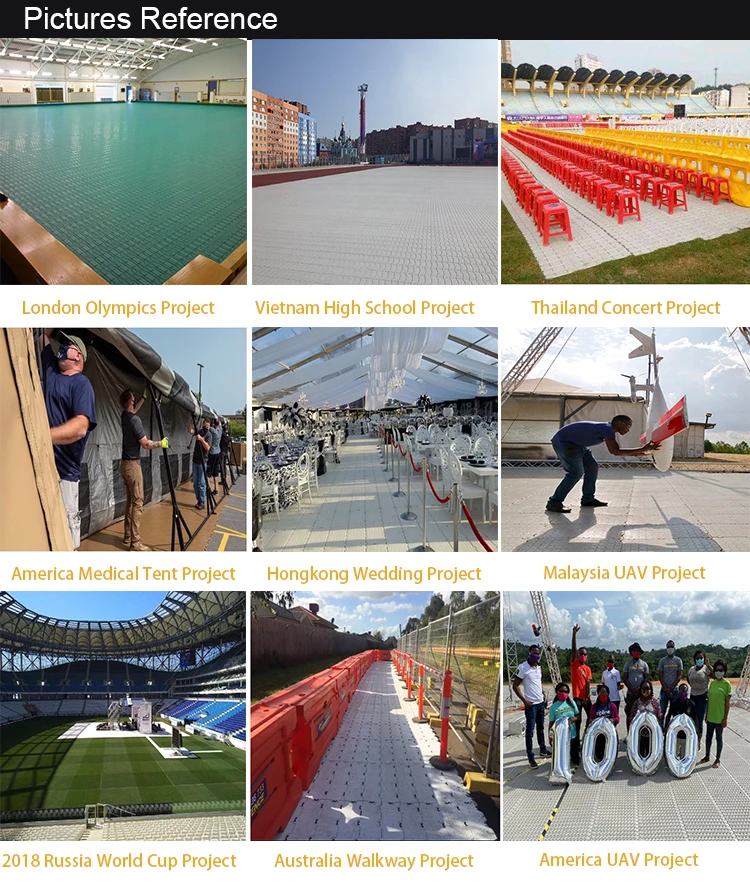Turf protection Event deck tiles covering pvc floor portable floor