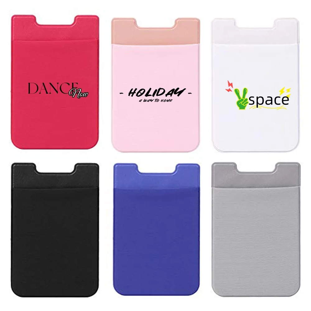 Wholesale printed logo Mobile Credit Card Holder 3m Sticker ID Card Holders Silicone Phone Card wallet For Cell Phone
