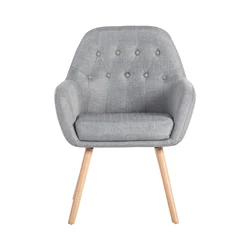 Современный стул для гостиной с деревянными ножками тканевый мягкий стул