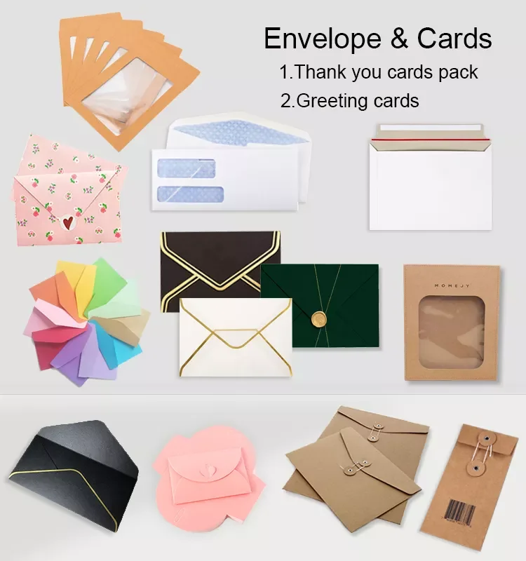 White Recycled Mini Paper Folding Square Envelope with Custom Kraft Paper Envelope
