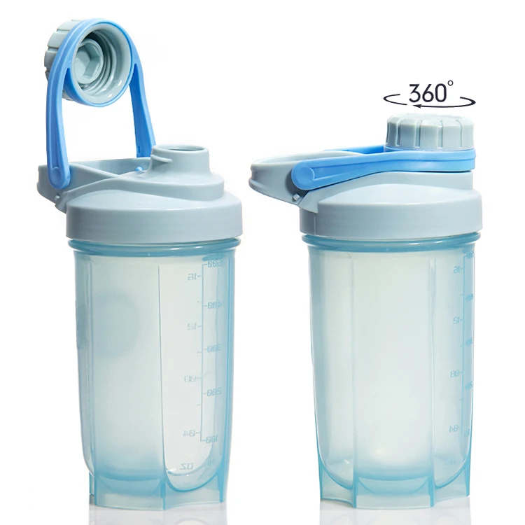 Wholesale 16oz 20oz Portable Plastic Sport Water Bottle Gym Protein Shaker Bottle With Mixing Ball