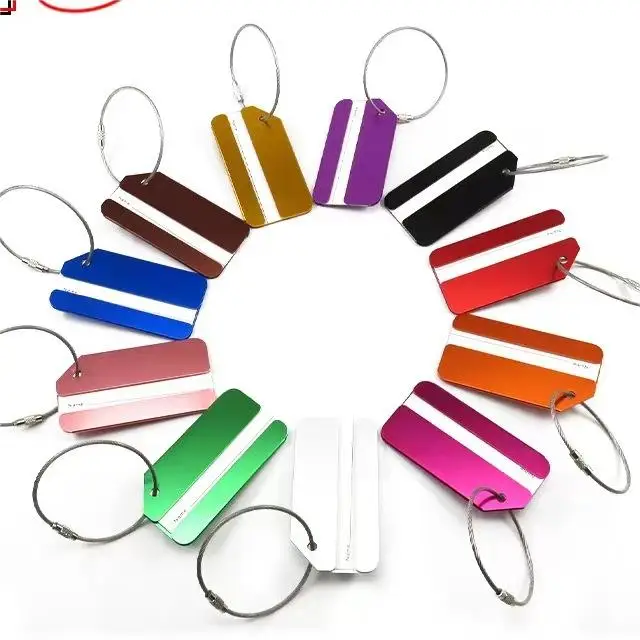 The cheapest Factory Supply Customized Alloy Bulk Blank Name Tags Airplane Metal Travel ID Anodized Aluminum Luggage Tags