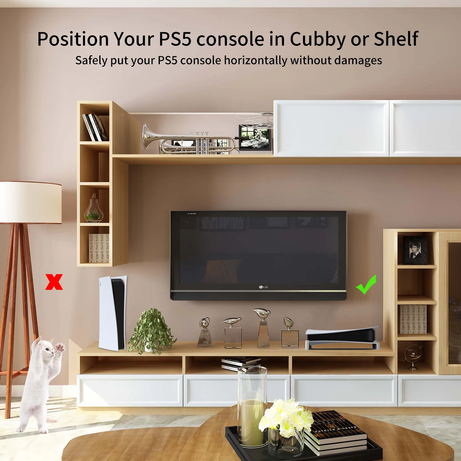 Портативный Стеллаж CoolRabbie для игровой консоли Sony Playstation 5 DE/UHD горизонтальный держатель
