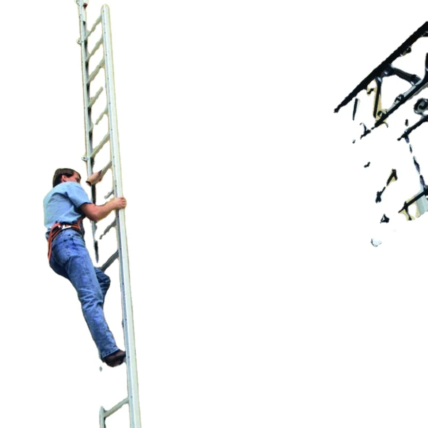 DX--7010 hot sell Aluminum  Fire Escape Ladder Safety Rope folding Ladder emergency escape ladder