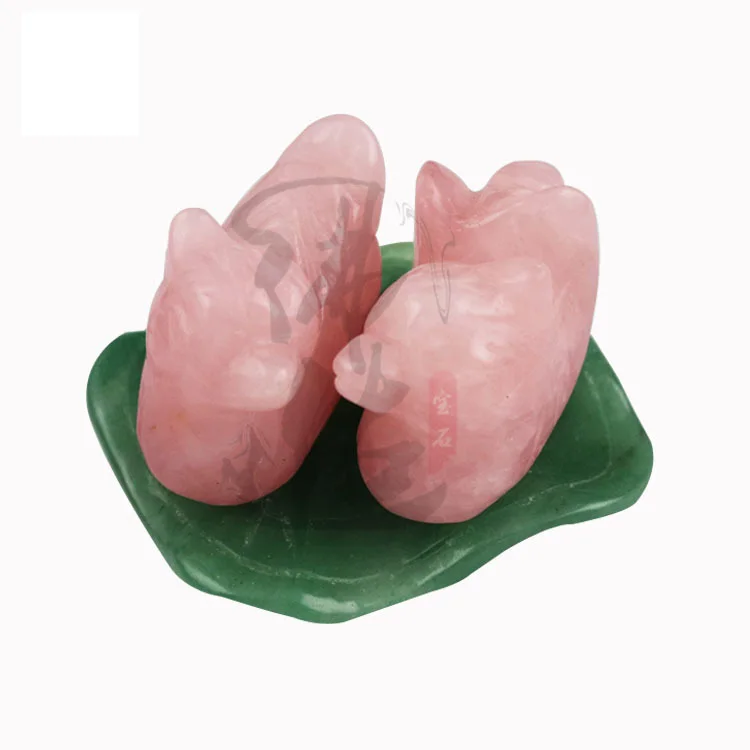 wholesale natural stone crystals healing stones Rose Quartz Crystal mandarin duck Folk Crafts