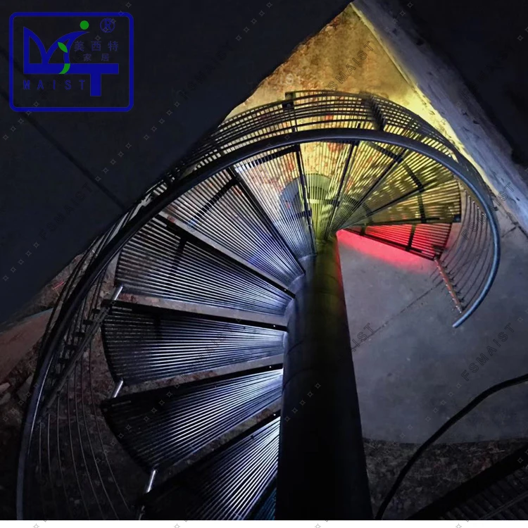 LED grille spiral safety rails stairs with outdoor form Maist of  China manufacture