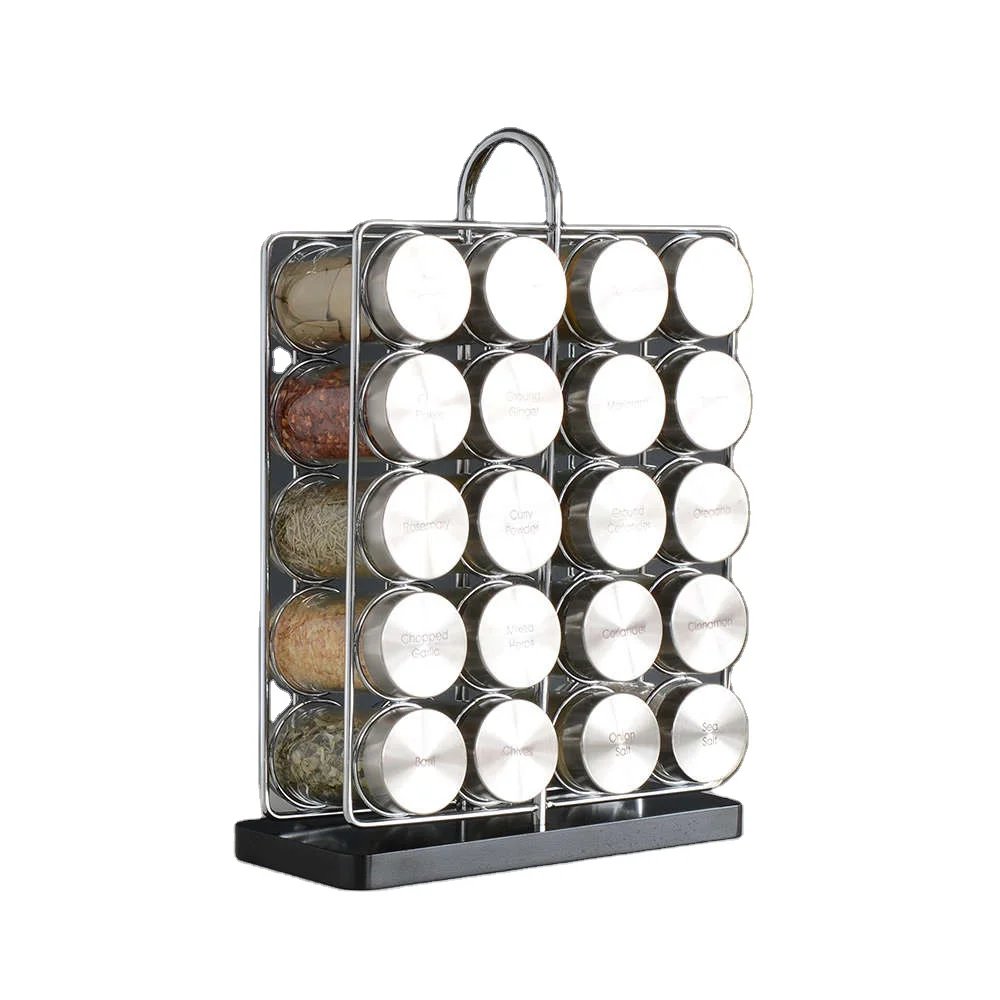 Кухонная вращающаяся стойка-органайзер для специй, 20 банок