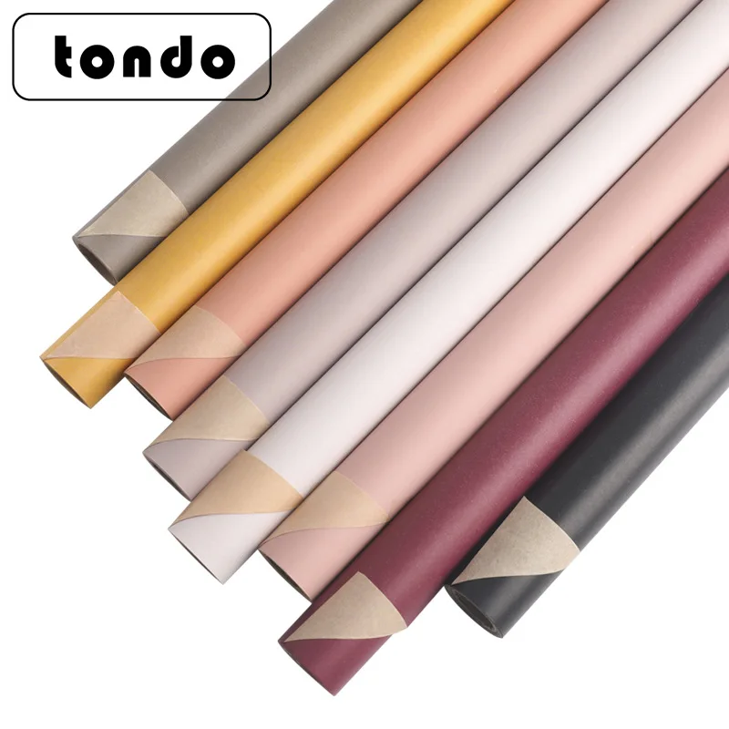 Tondo Custom Double Color Gift Kraft Flower Wrapping Paper Packaging Wrapping flower kraft  Paper