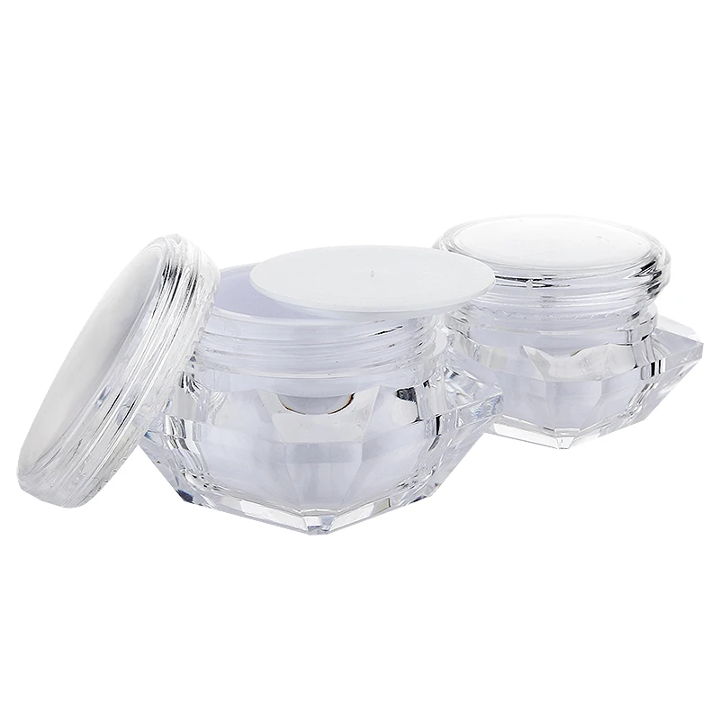 5ml 10ml 15ml plastic cosmetic clear empty diamond shapef face cream jar