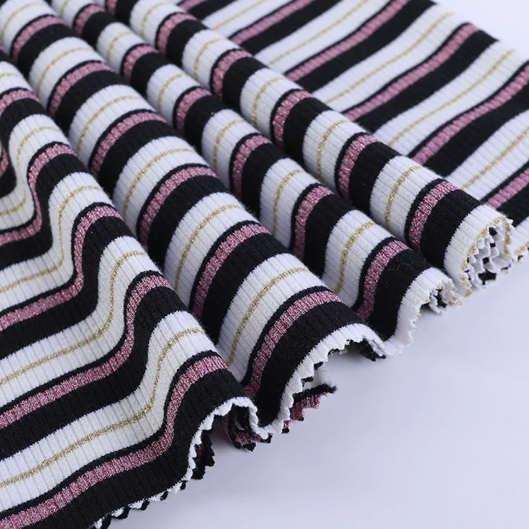 
Tinsel TR filigree rib tinsel fabric rib knit fabric with factory prices 