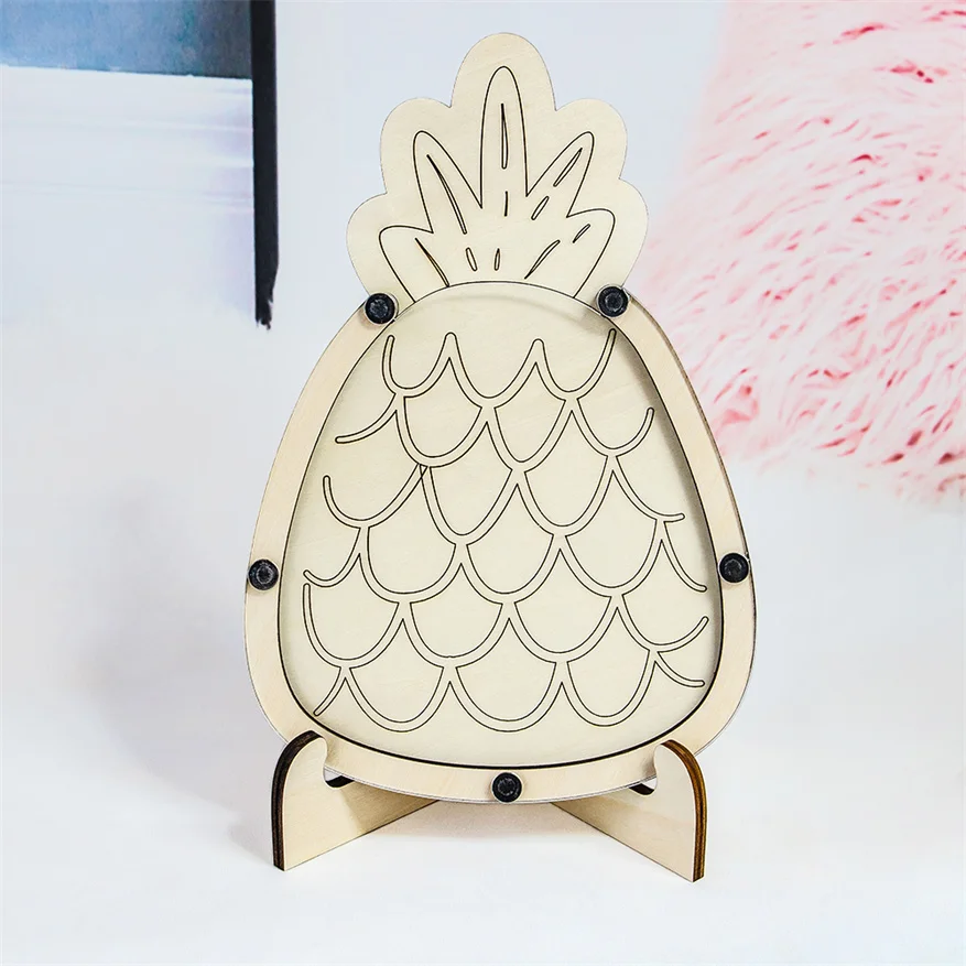 Niche Pineapple Design Laser Cut Wooden Baby Habit Reward Jar Custom Acrylic Wooden Decoration