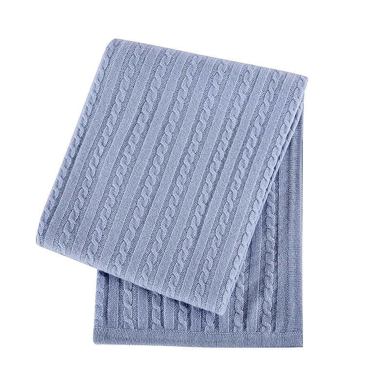 SUPER SOFT LUXURY CABLE KNIT 100% PURE CASHMERE BABY BLANKET