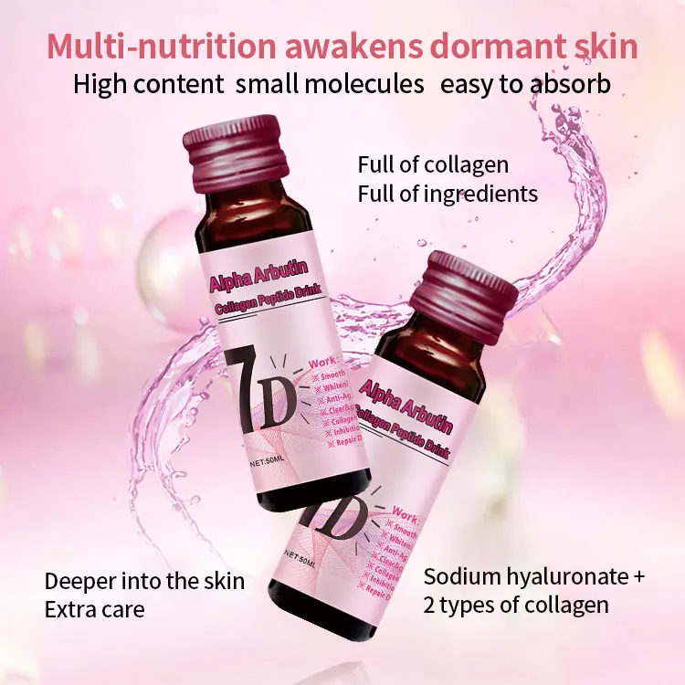 OEM alpha arbutin drink skin whitening brightening alpha arbutin collagen anti aging collagen drink liquid collagen drink