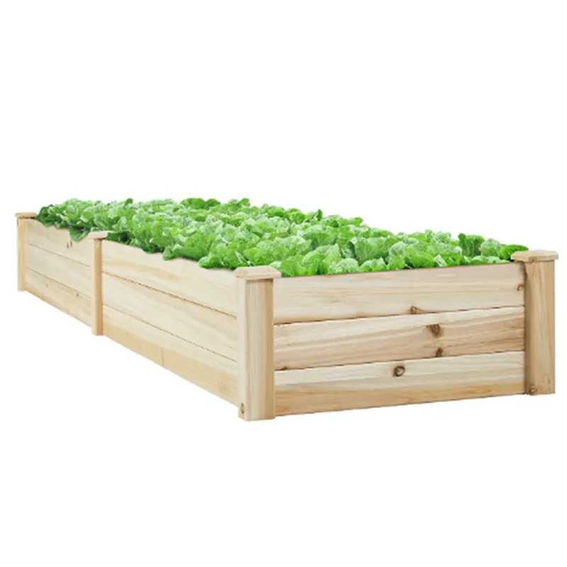 Fir Outdoor Planter 2 Layer Wooden Storage Rack For Planting Flowers And Plants