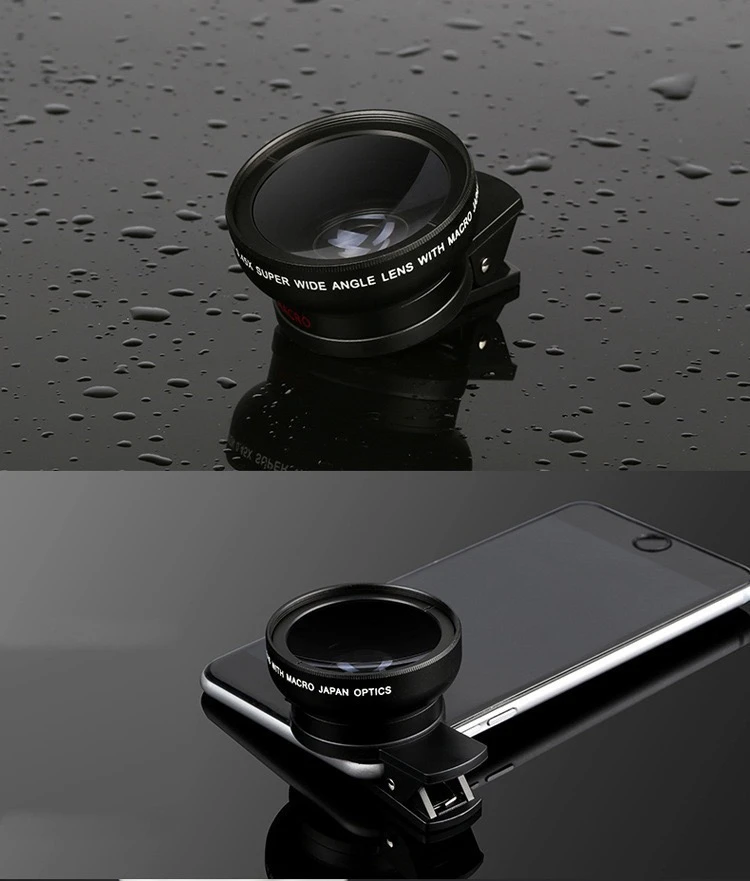 Universal Clip Smartphone Camera Lenses Anti-Distortion Selfie 0.45x Wide Angle Mobile Phone Macro Lens