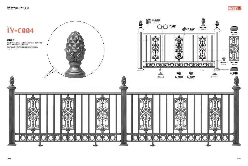 luxury cast aluminum balcony fence