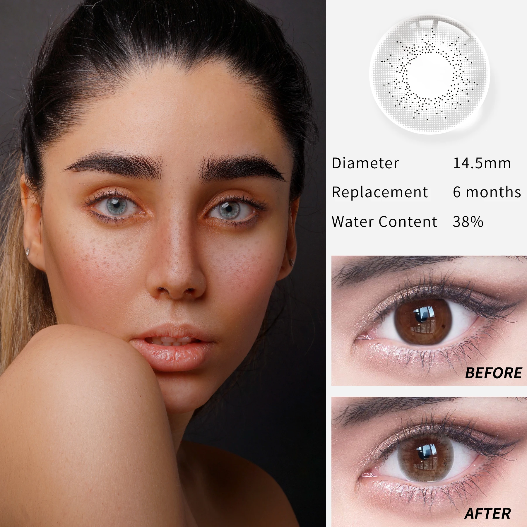 Ice and Fire series korea eye yearly prescription contact lenses color contact lens