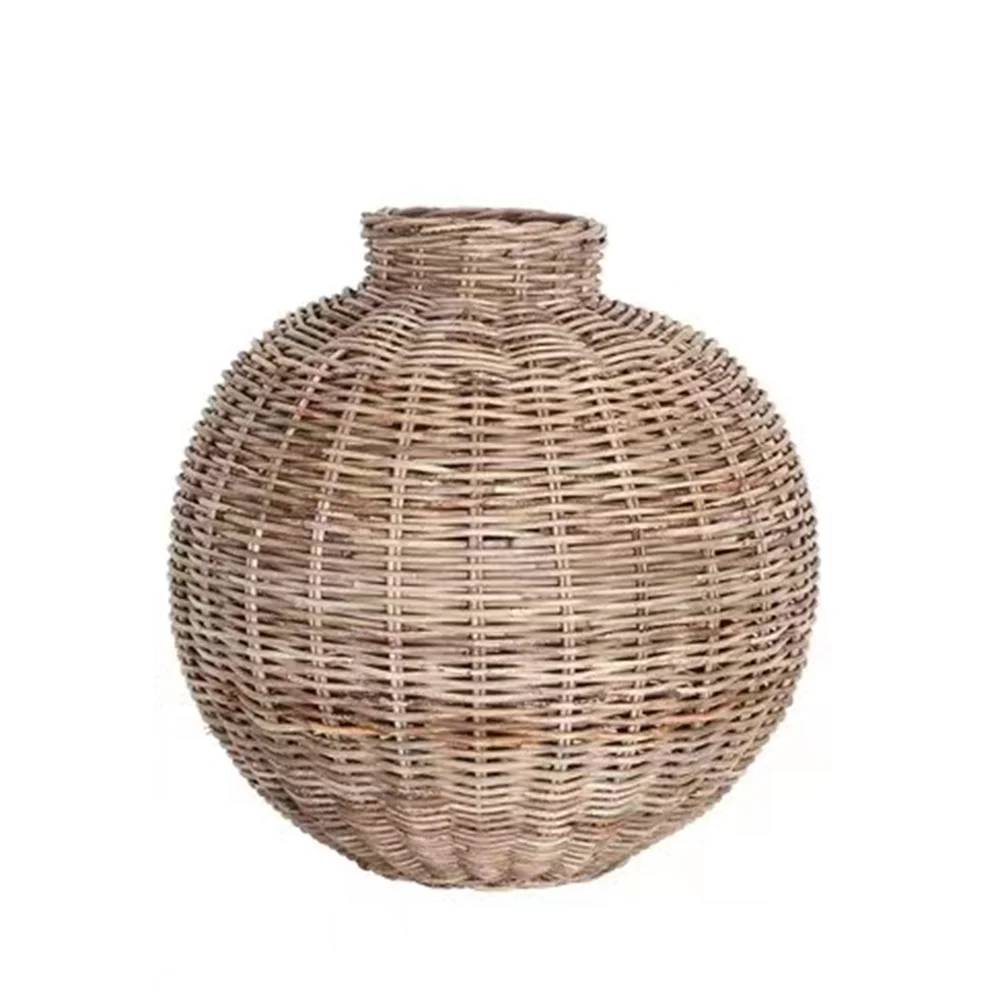 2023 latest style  handmade bamboo rattan decorative  home decor  floor vase large home decor vase