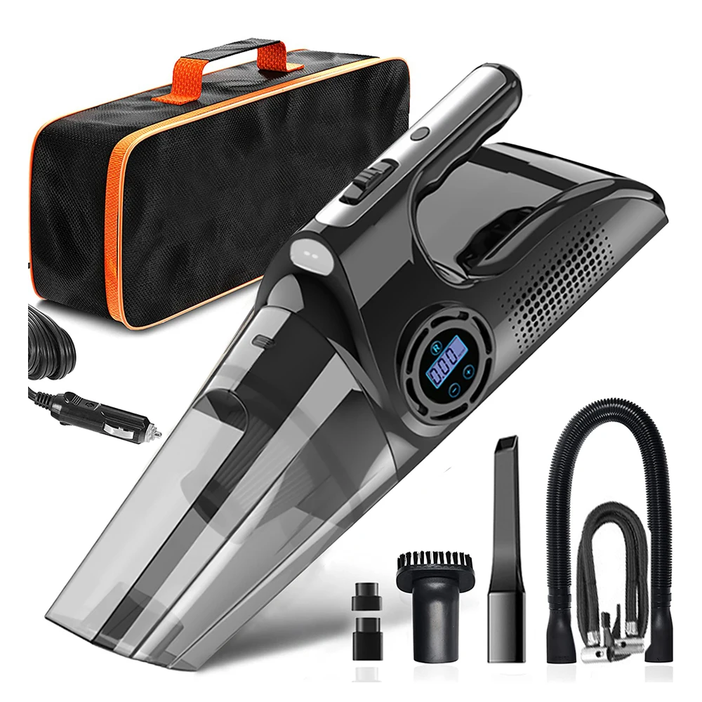 High Power Electric Air compressor 12v Tire Inflator Portable Cordless Handheld Vacuum Cleaner for Car