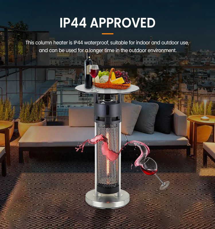 1400W Ip44 Infrared Outdoor Heating Table Electric Carbon Fiber Radiant Space Heater