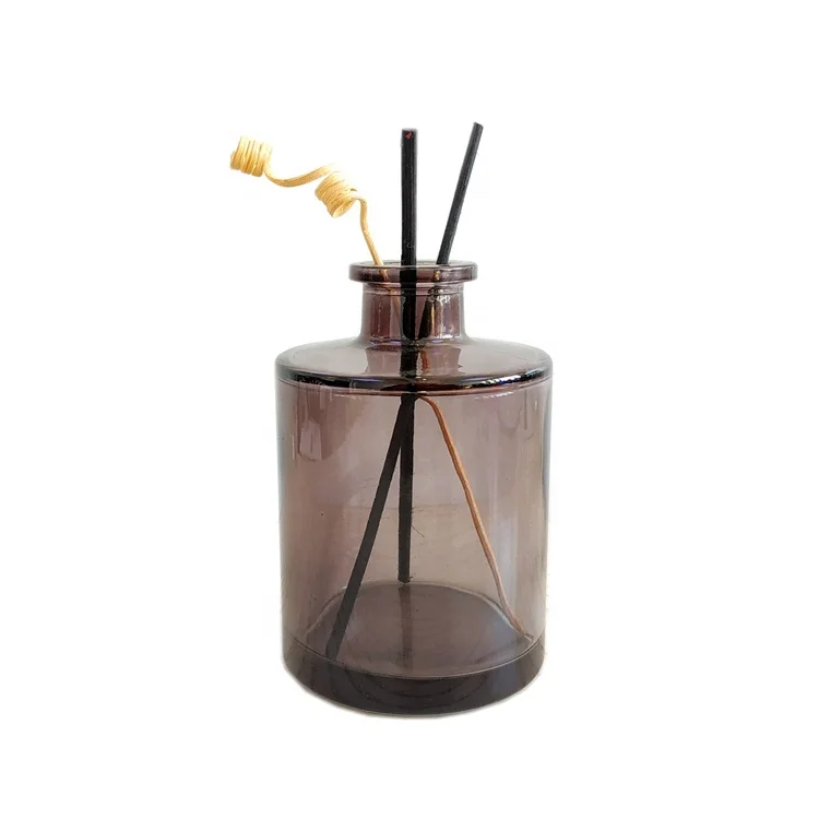 
50ml 100ml Custom Design Empty Refillable Perfume Oil Aroma Glass Reed Diffuser Bottle with Rattan Sticks Rattan Sticker Cork 