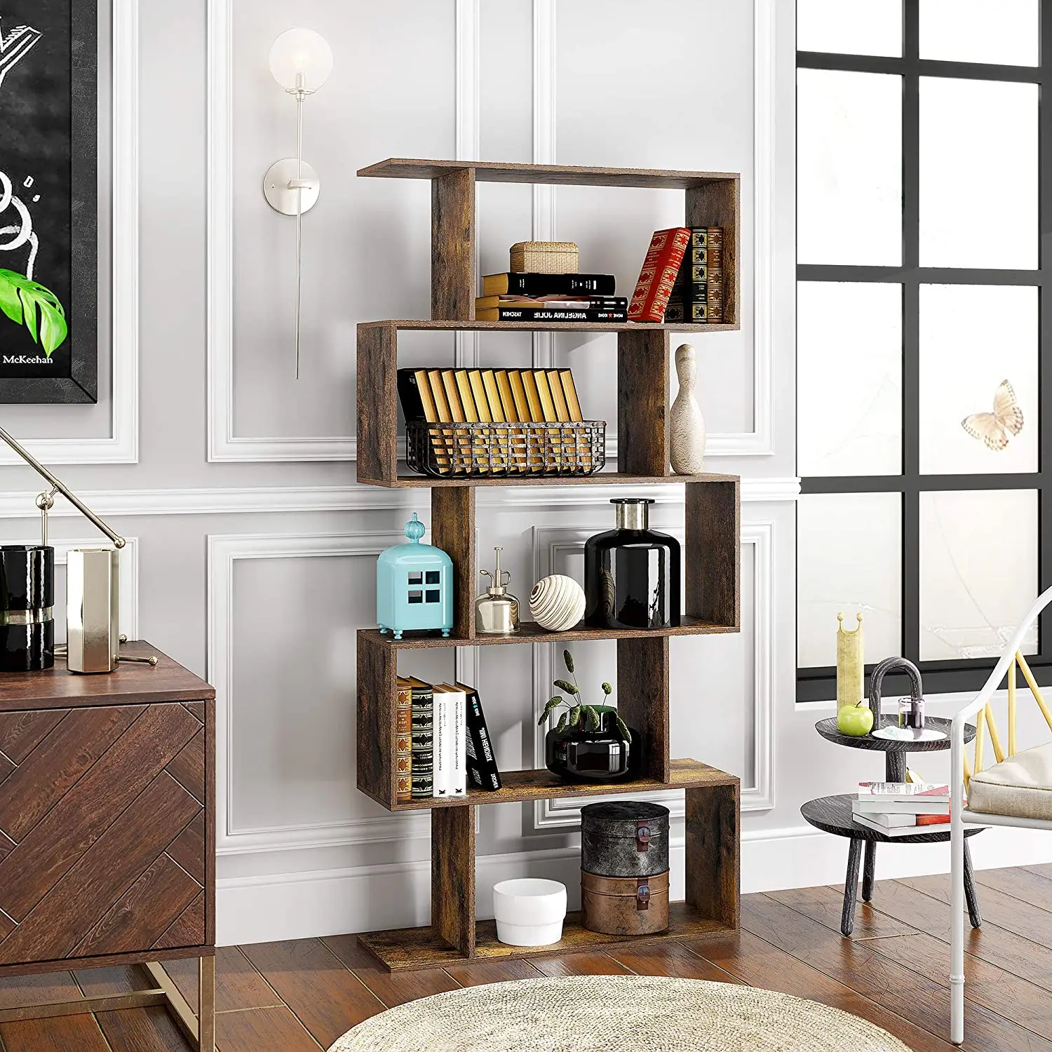 Customized storage cabinet wall shelves library book shelf bookcases for living home