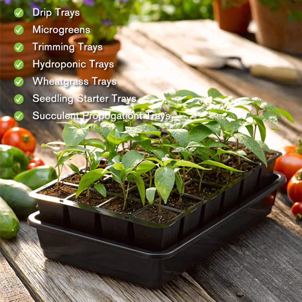 Seedling Seed Plant Tree Bed Growing Plastic 1020 Nursery Trays Seedlings Trays With Lids