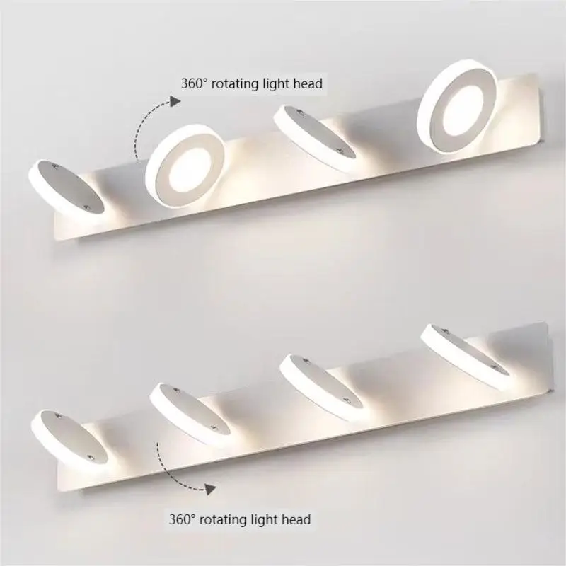 Modern Simple Acrylic LED Mirror Wall Lights Cross-Border Exclusive Bathroom Bedroom Headlights Iron Makeup Toilet-for Bathroom