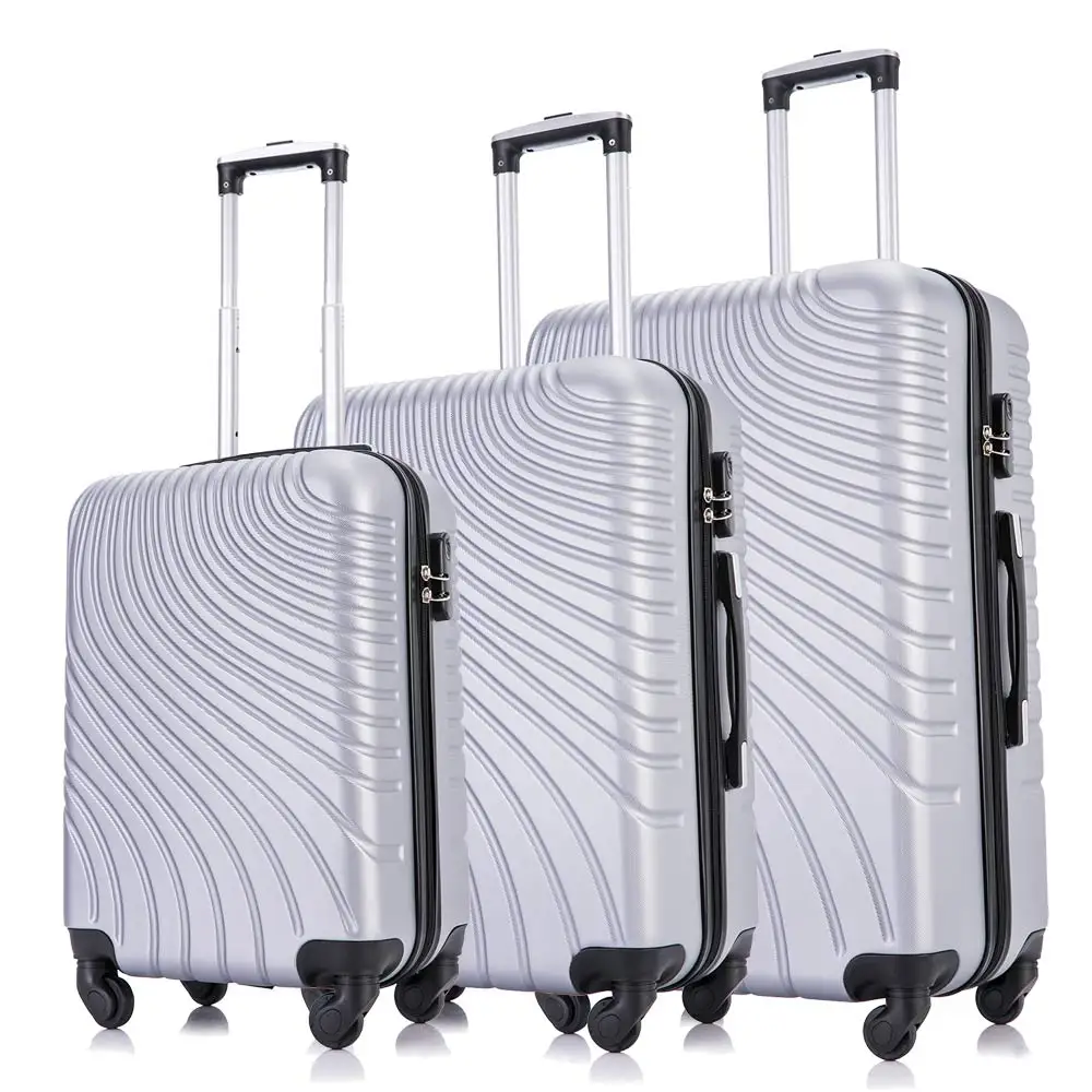 
Free shipping for district 6 area from US lock for secure packing finger protection material smooth zipper 3 pcs luggage set 
