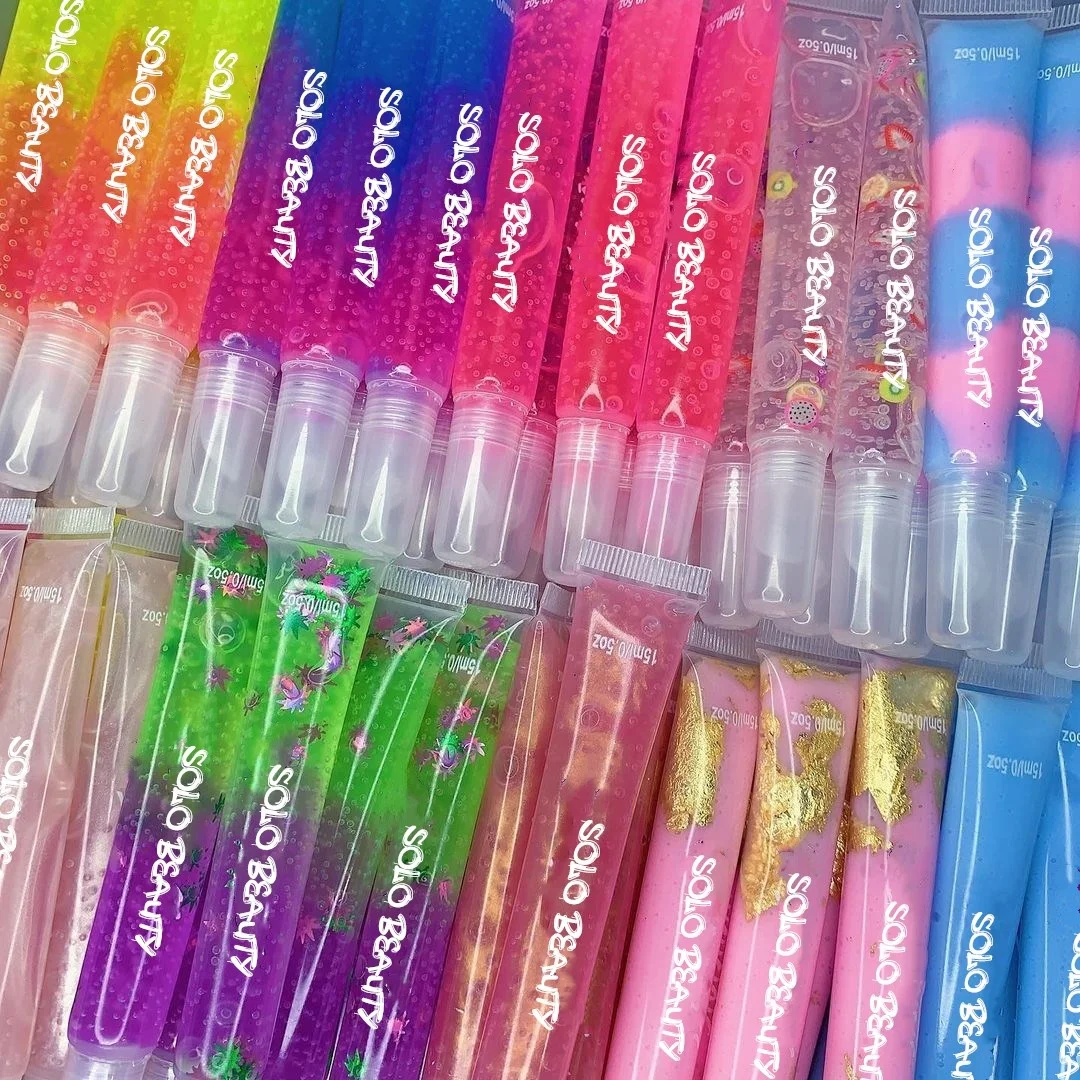 
2021 New Lipgloss Base Nude Glosses Vegan Private Low Moq Big Chunky Gold Thin Tube Make Up Set Make-up Cosmetics Lip Gloss 