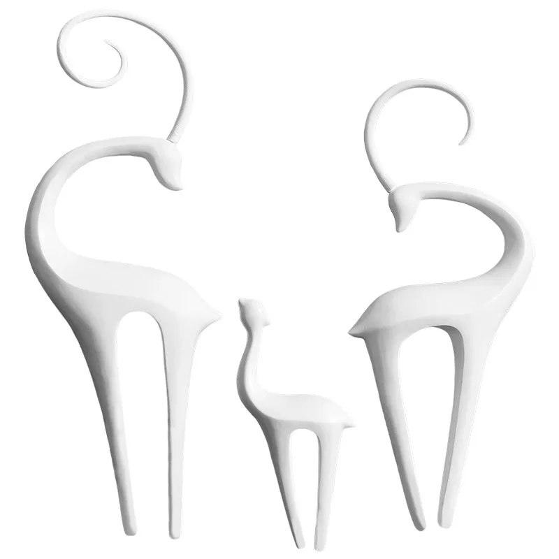 2023 Abstract Outdoor FRP Deer Decoration Park Outdoor High-end Landing Creative Art Home Creative Large Decoration