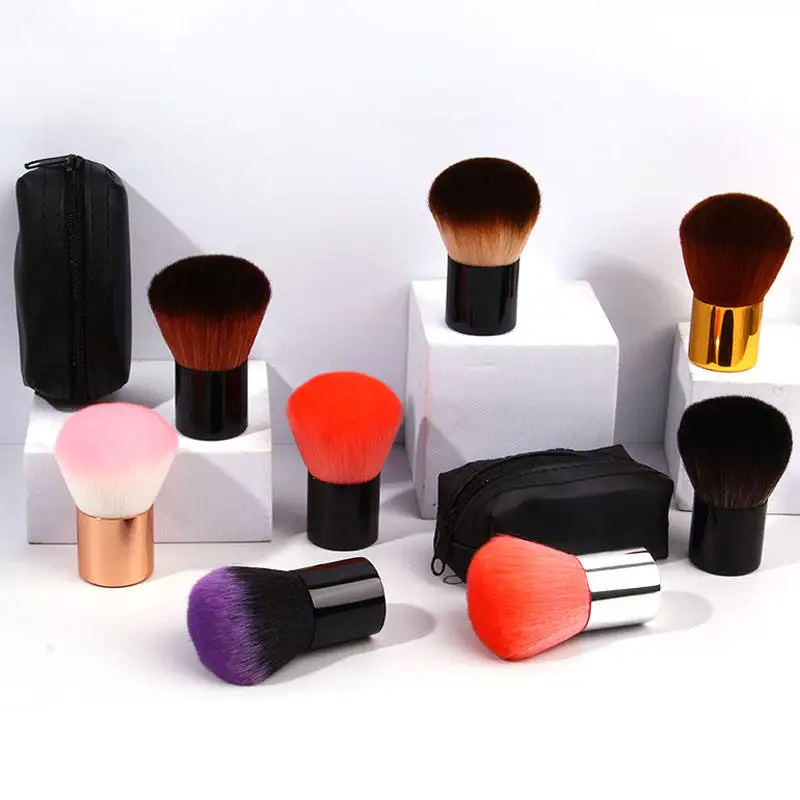 1pc Single Large Powder Blush Kabuki Makeup Brush Big Powder Brush With Bag