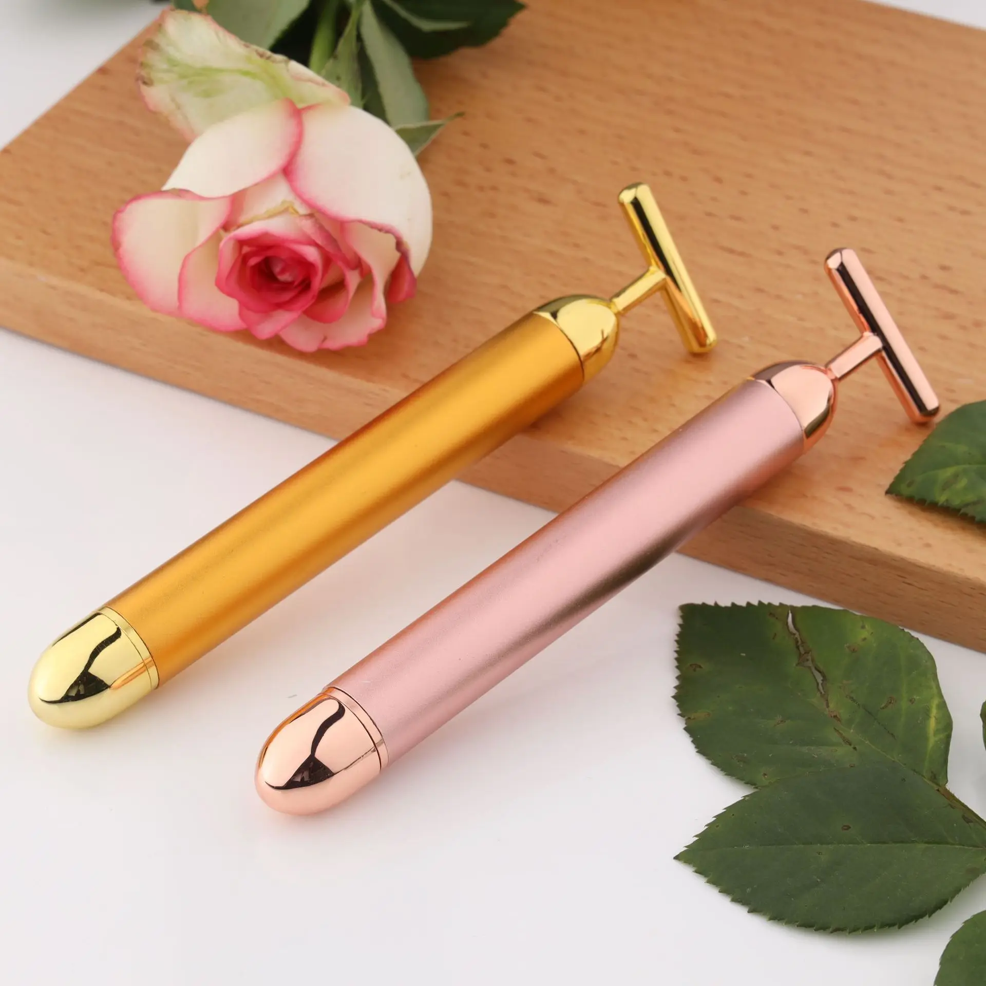 Skincare Device Facial 24K Gold Massage Vibrator Energy Face Lifting Roller Massager For Beauty Spa