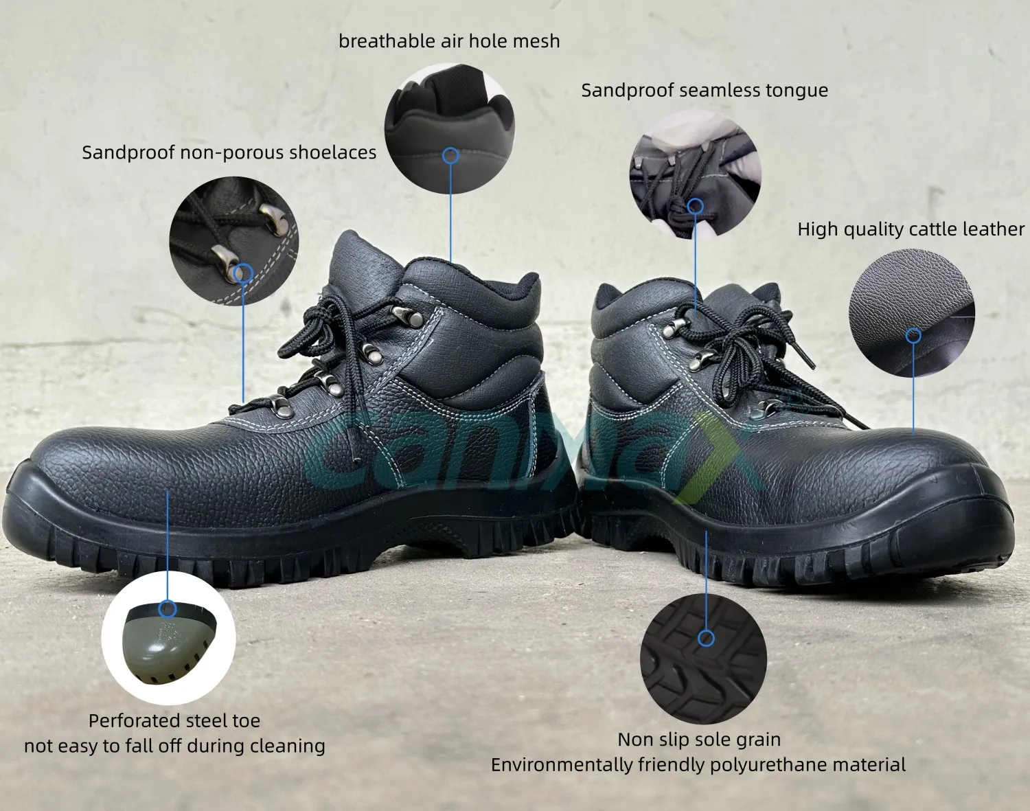 High top Steel Toe Shoes for Men Lightweight Comfortable Work Safety Shoes Puncture Proof ESD Antistatic Shoes Booties