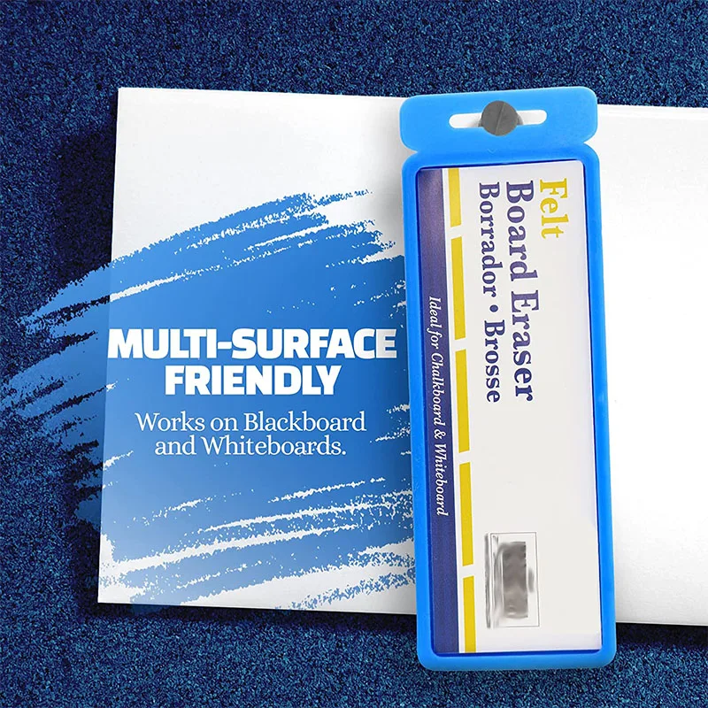 Chalkboard Eraser, Whiteboard Eraser with Hanger Rectangular Dry Erase Blackboard White Felt Eraser for School, Office and Home
