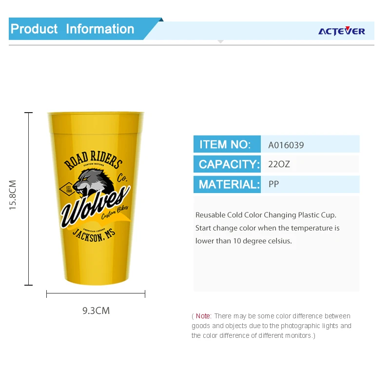 Bpa free magic mug reusable cold temperature change coffee sublimation drinking wholesale reusable plastic color changing cups