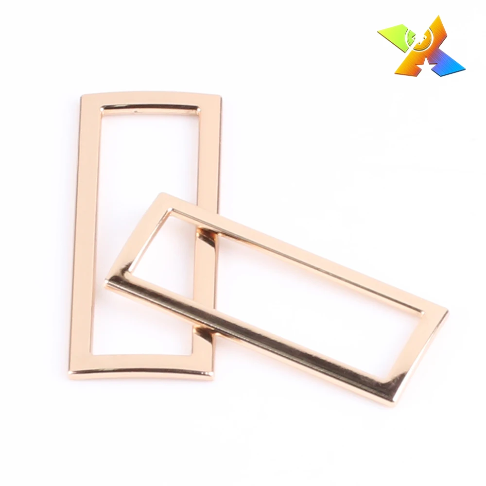 Customized plastic rings buckle rhinestone rectangle buckle 2.5x1.5 metal rectangular buckle logo for bags