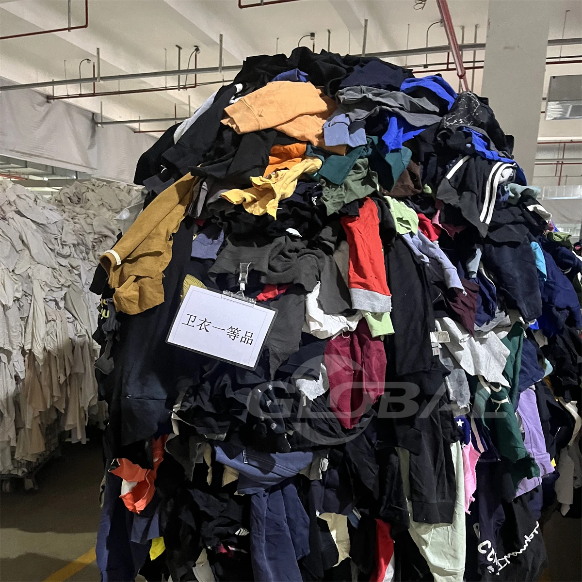 Recycled high quality Color Fleece Sweatshirt Rags export color mixed cotton scrap fabric waste rags