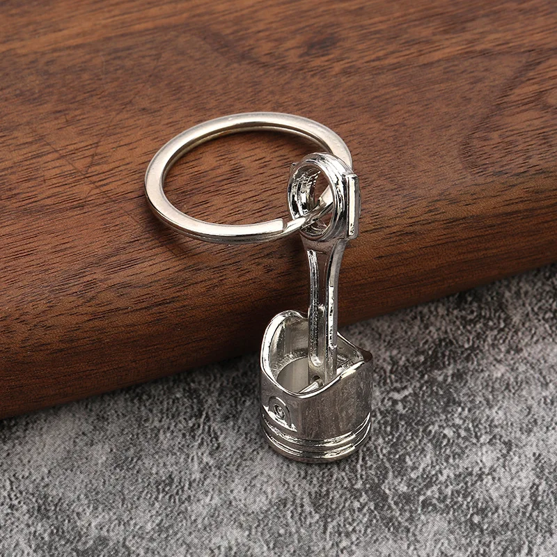 Car parts Piston Keychain Engine Piston Key ring piston connecting rod Model simulation key chain car decoration accessories