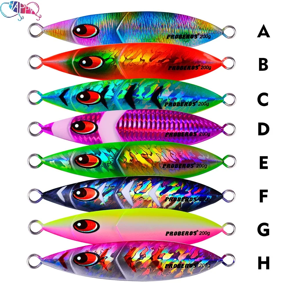 Wholesale 160g 200g Slow Pitch Jigging Lure Metal Jig Bait Lead Fish Spoons Fish-Iron Plate Hard Bait Salt water Fishing Lures