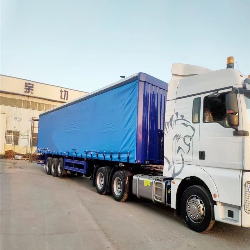 3 Axle 4 Axle Transport 40 Ton 60ton Dry Van Truck 40ft Pvc Curtain Side Open Semi Trailer