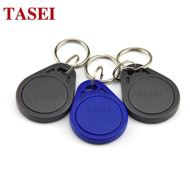 
low cost abs 125khz 13.56mhz TK4100 F08 rfid keyfob keychain key fob key chain price 