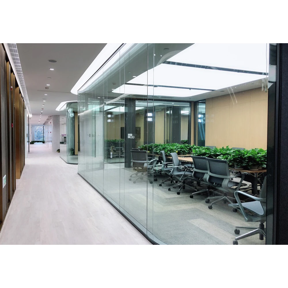 High quality good price aluminum glass waterfall partition wall removable office