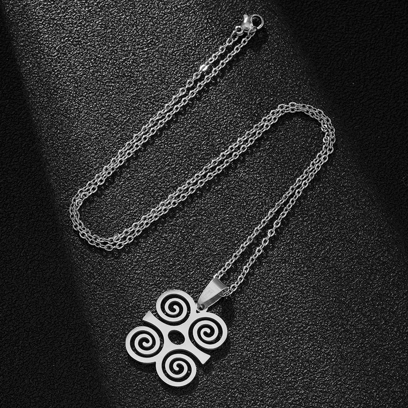 Adinkra символы Африка ожерелье 18k золотые ювелирные изделия 2021 звено цепи подвеска на шею из нержавеющей стали для мужчин и женщин