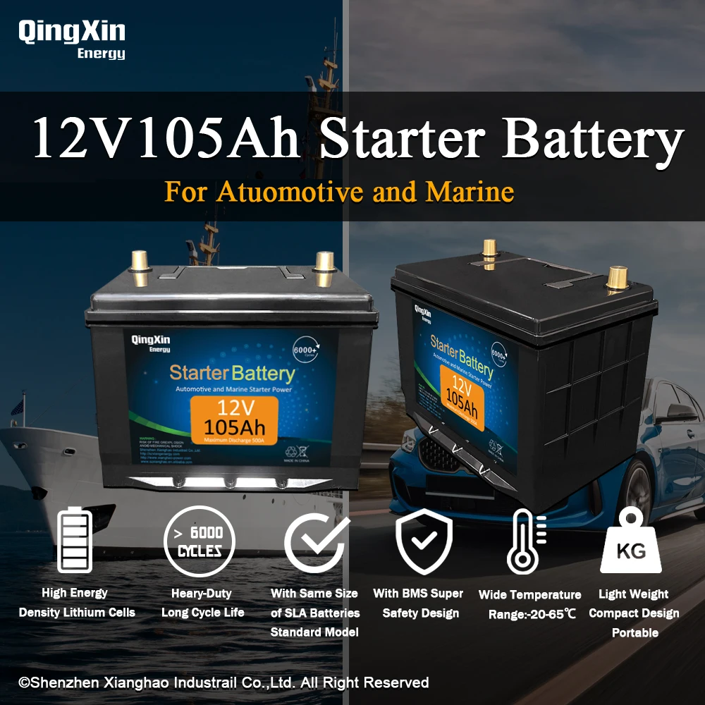 New Arrival Rechargeable Lithium Ion Batteries 12V 100Ah Lifepo4 Battery Starter Battery For Atuomotive and Marine