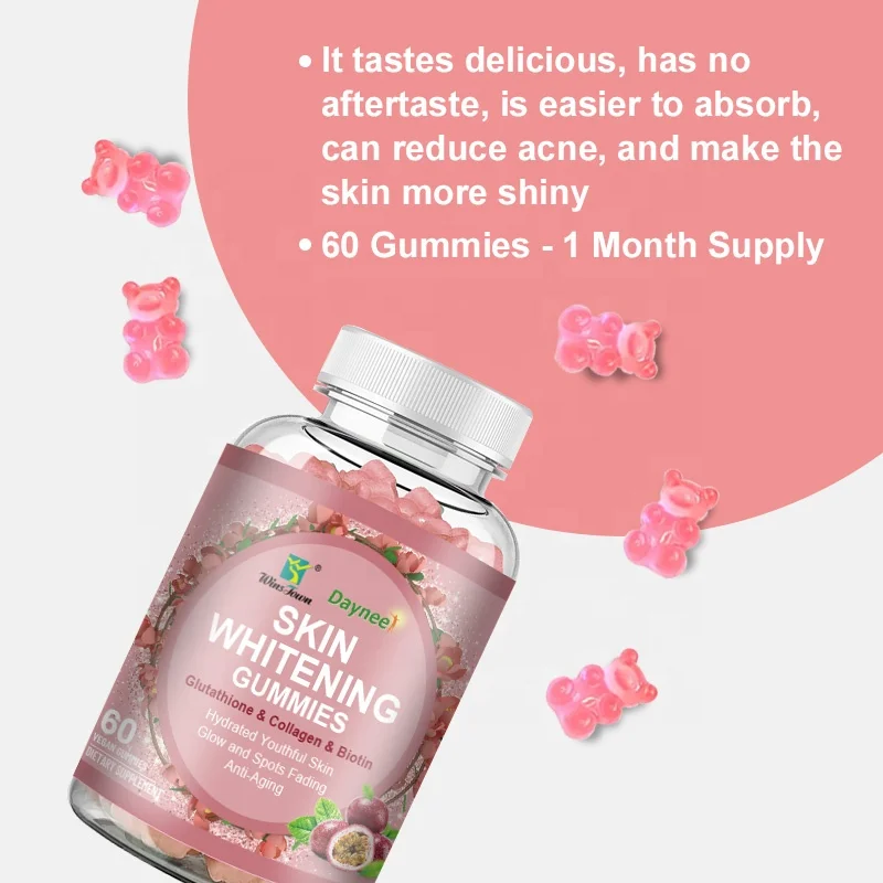 Whitening gummies for Skin collagen gummies Biotin L-Glutathione gummies skin Lightening Supplements